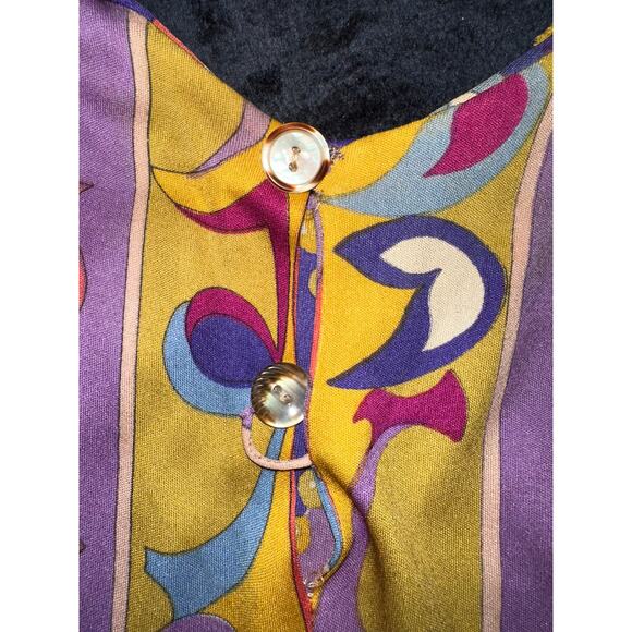 EMILIO PUCCI CUSTOM UNFINISHED VINTAGE SILK PRINT DRESS - Picture 5 of 16